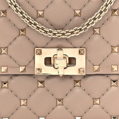 Valentino Garavani Lambskin Rockstud Spike Wallet on Chain Poudre 7 of 10