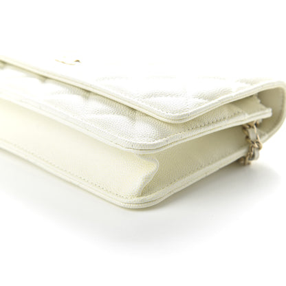 Chanel Caviar Quilted Wallet On Chain WOC White 7 of 11
