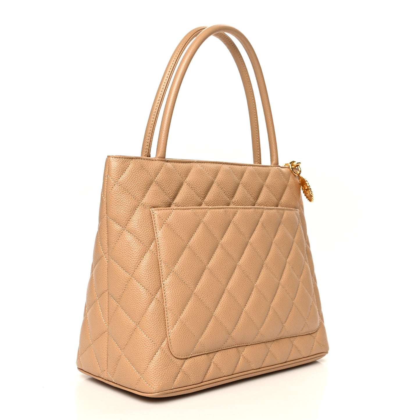 Caviar Quilted Medallion Tote Beige