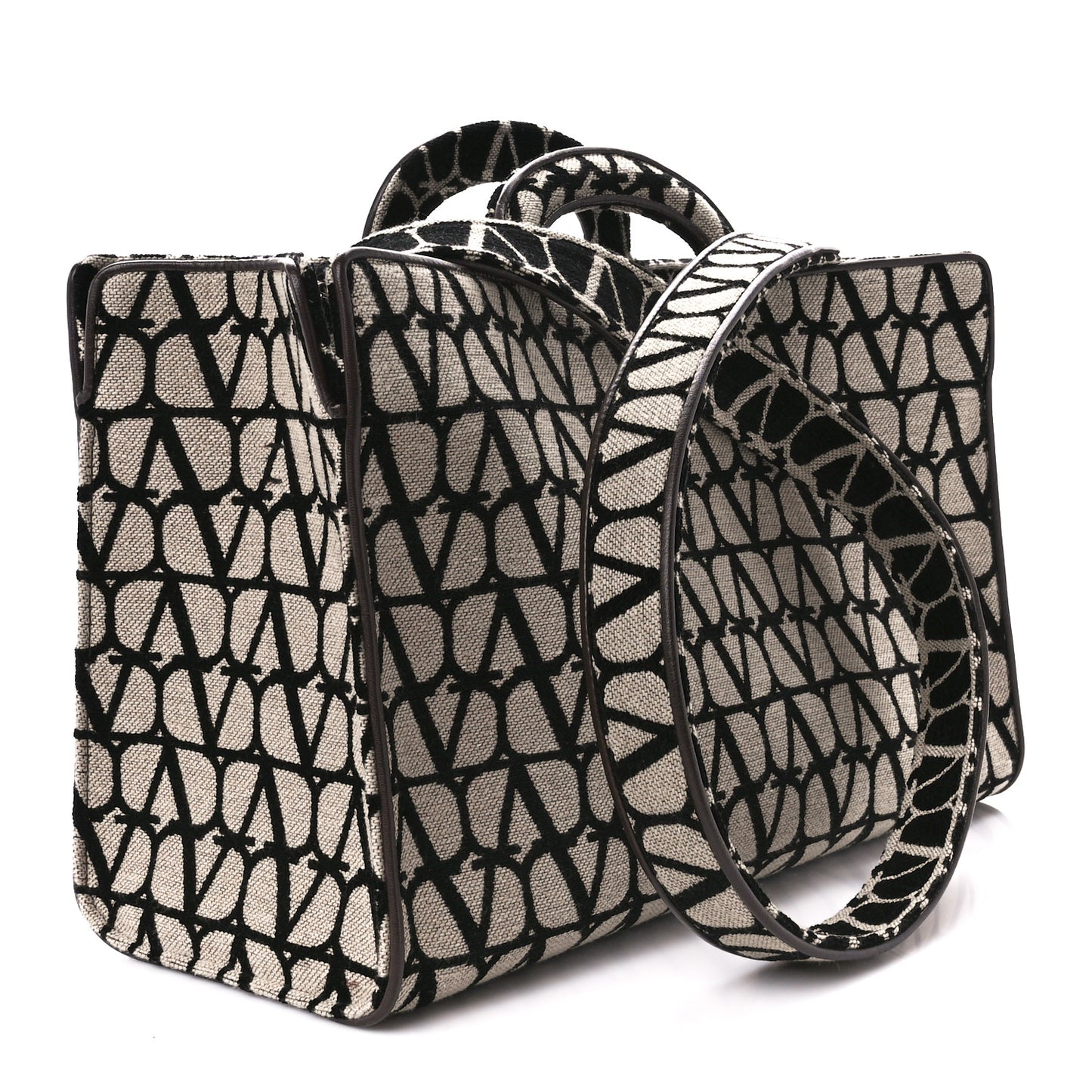 Toile Iconographe Goatskin Le Troisieme Shopping Bag Naturale Black Fondant