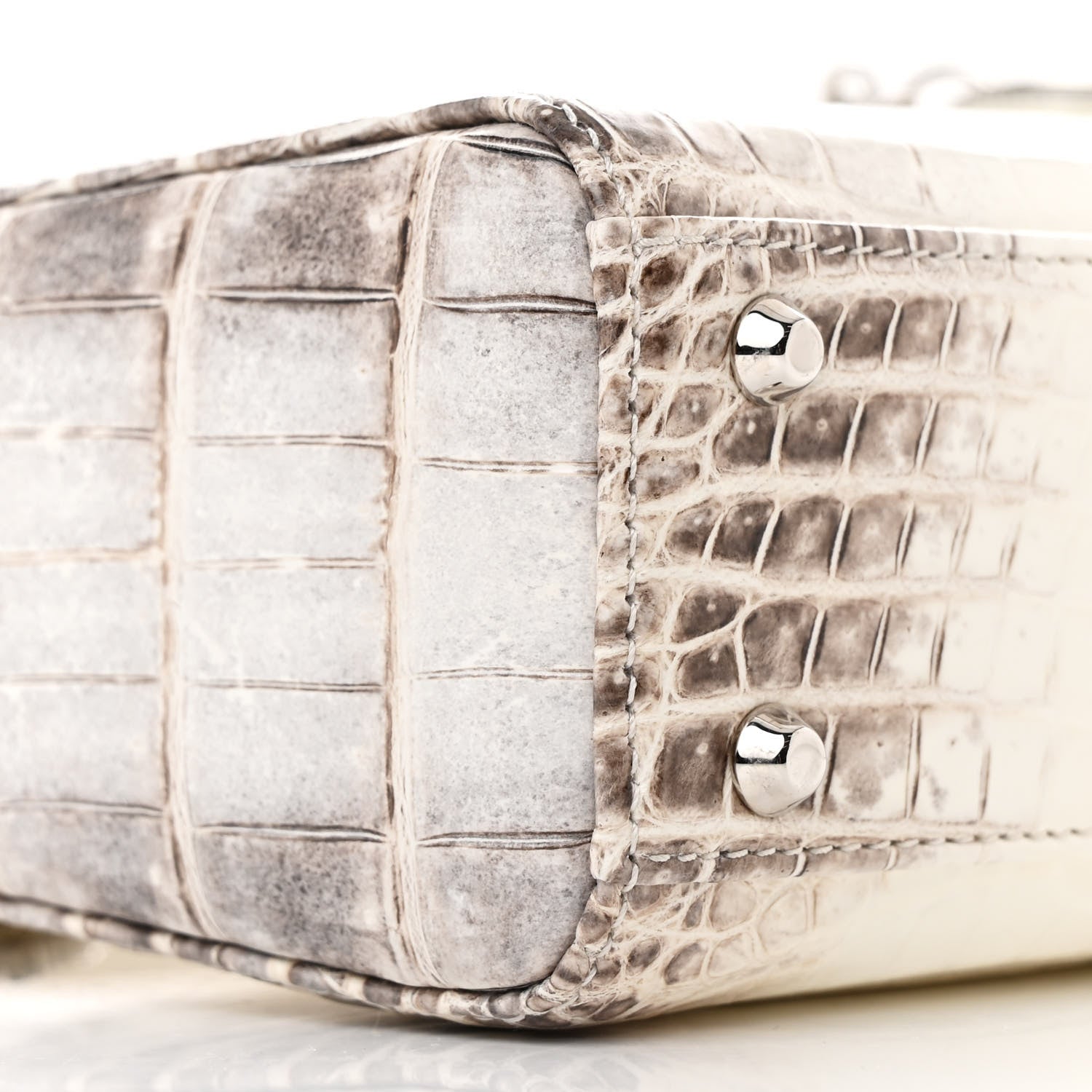 Christian Dior Niloticus Crocodile Himalaya Crystal Mini Lady Dior White 9 of 10