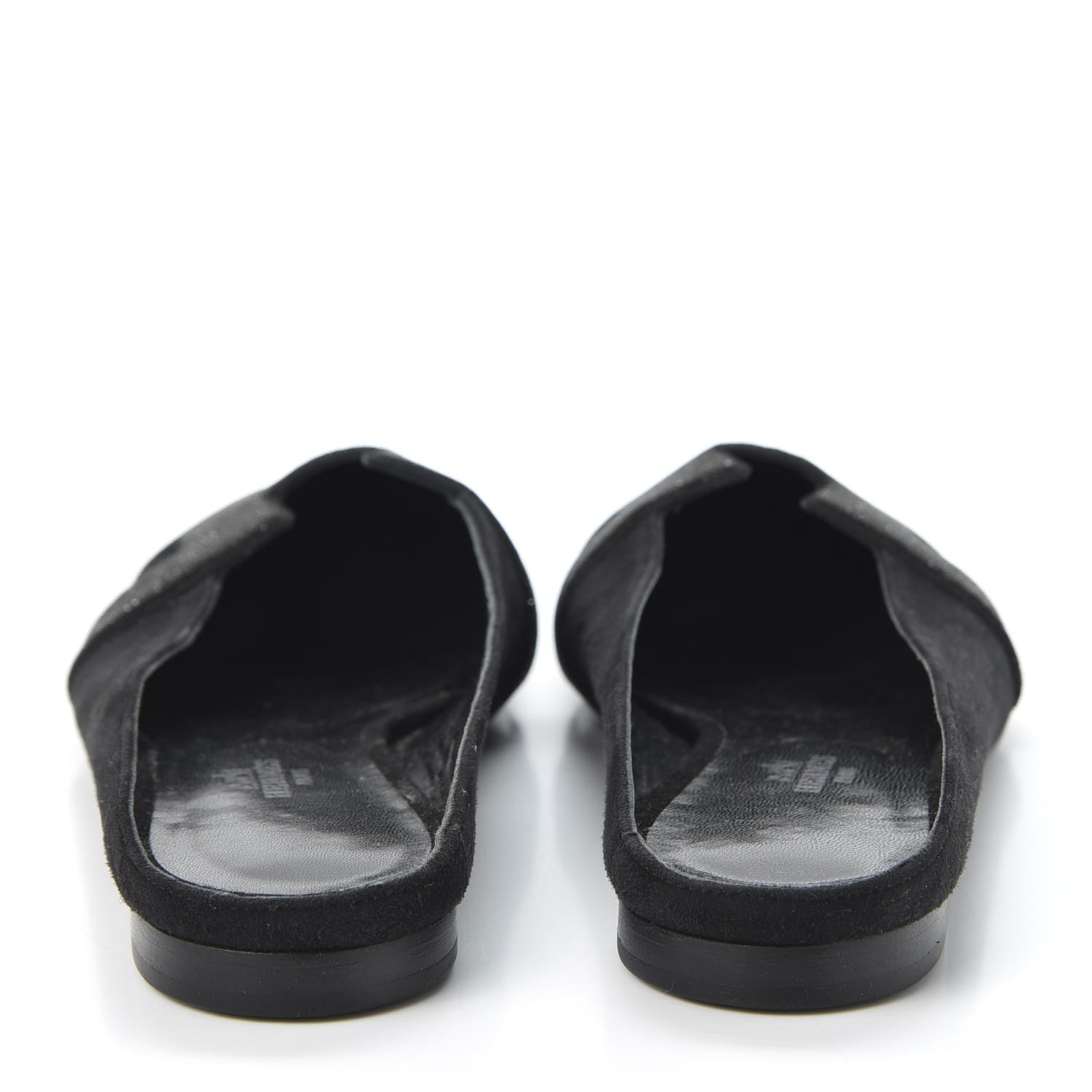 Hermes Suede Goatskin Crystal Roxane Mules 37.5 Black 6 of 9