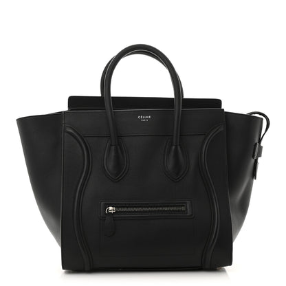 Celine Drummed Calfskin Mini Luggage Black 1 of 13