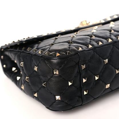 Valentino Garavani Lambskin Medium Rockstud Spike Shoulder Bag Black 7 of 8