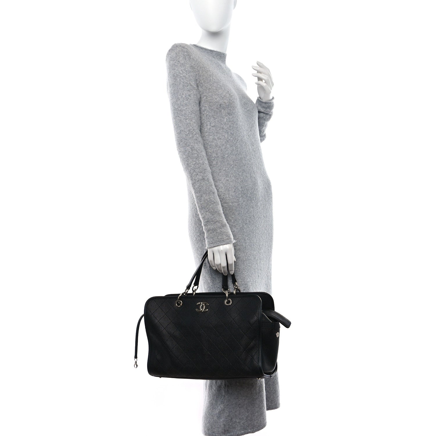 Chanel Caviar Stitched Shopping Tote Black 2 of 12