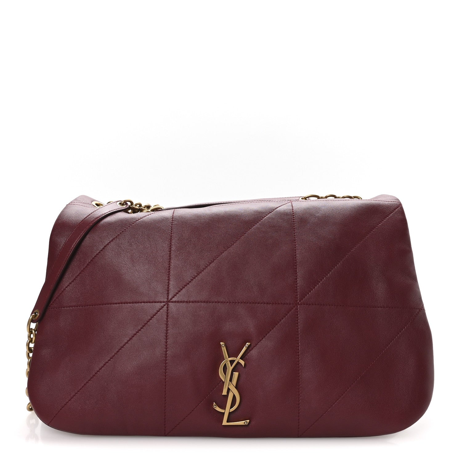 Saint Laurent Lambskin Matelasse Monogram Large Jamie 4.3 New Dark Bordeaux 1 of 10