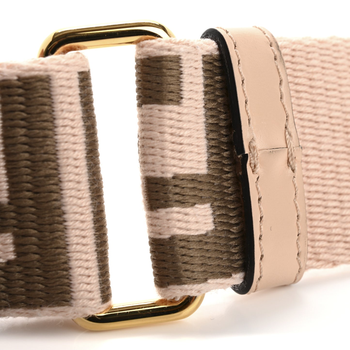 Jacquard Ribbon Vitello King FF Bi-Color Intreccio Adjustable Strap You Light Rose Camel