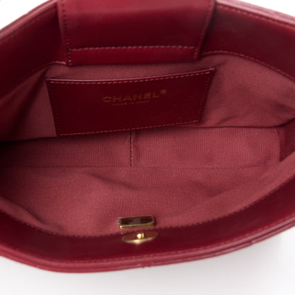 Chanel Lambskin Quilted Small CC Links Hobo Burgundy 5 of 11