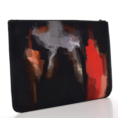 Givenchy Cotton Canvas Large Doberman Print Zip Pouch Black 3 of 6