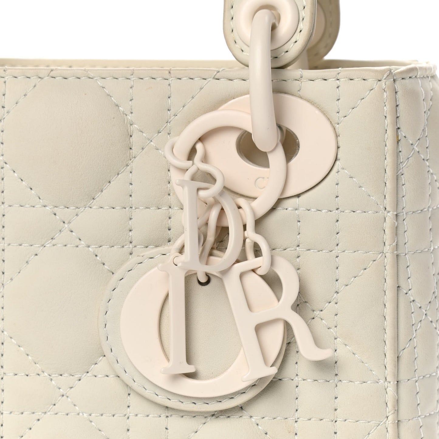 Ultra Matte Calfskin Cannage Mini Lady Dior White