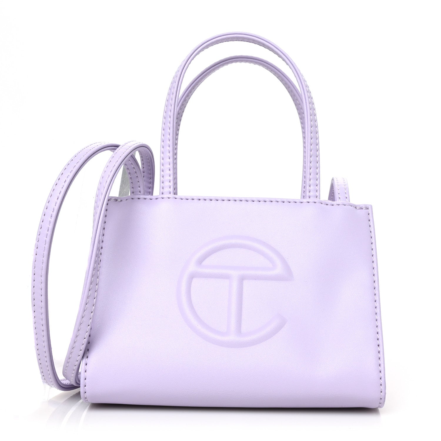 TELFAR Vegan Leather Small Shopping Bag Lavender FASHIONPHILE