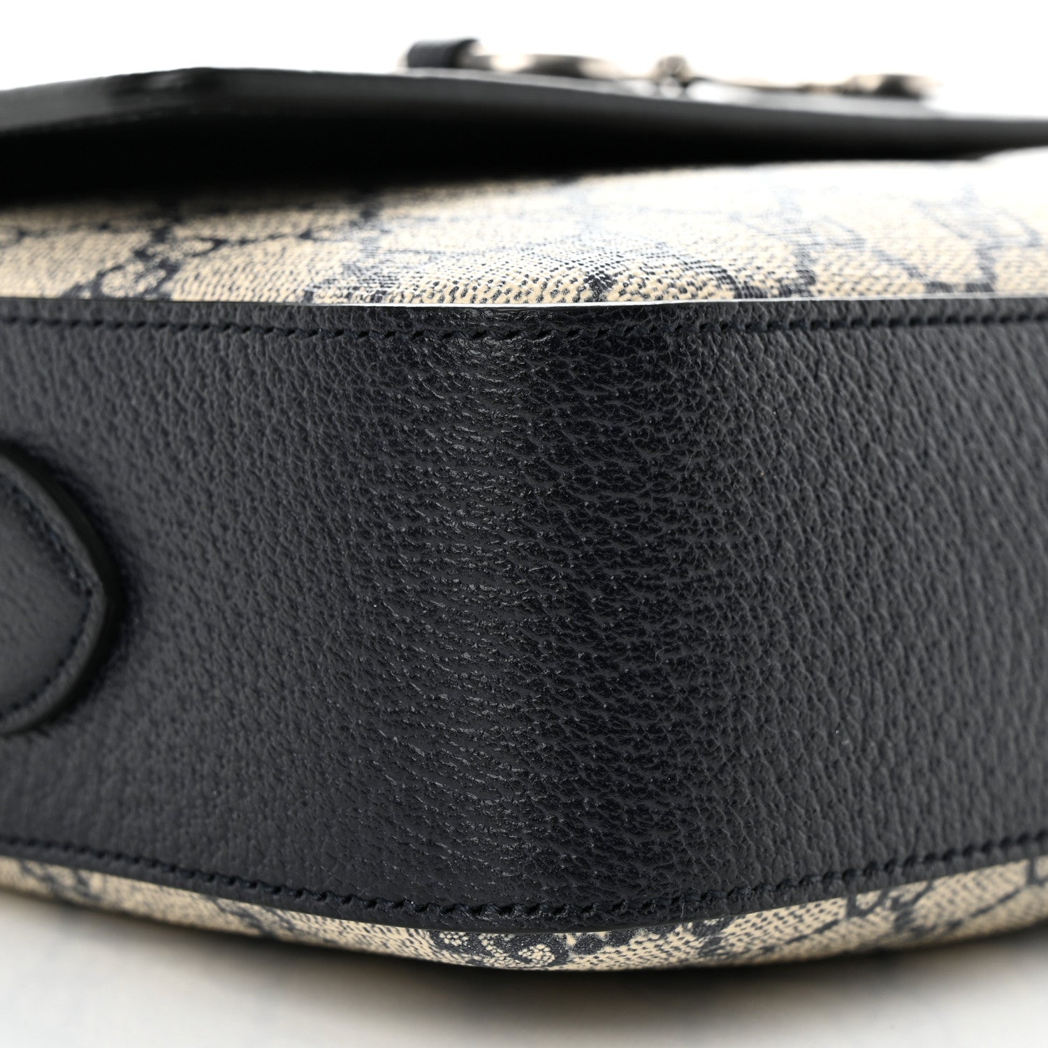 Gucci GG Supreme Monogram Textured Dollar Calfskin Small Horsebit 1955 Shoulder Bag Beige Blue 9 of 12