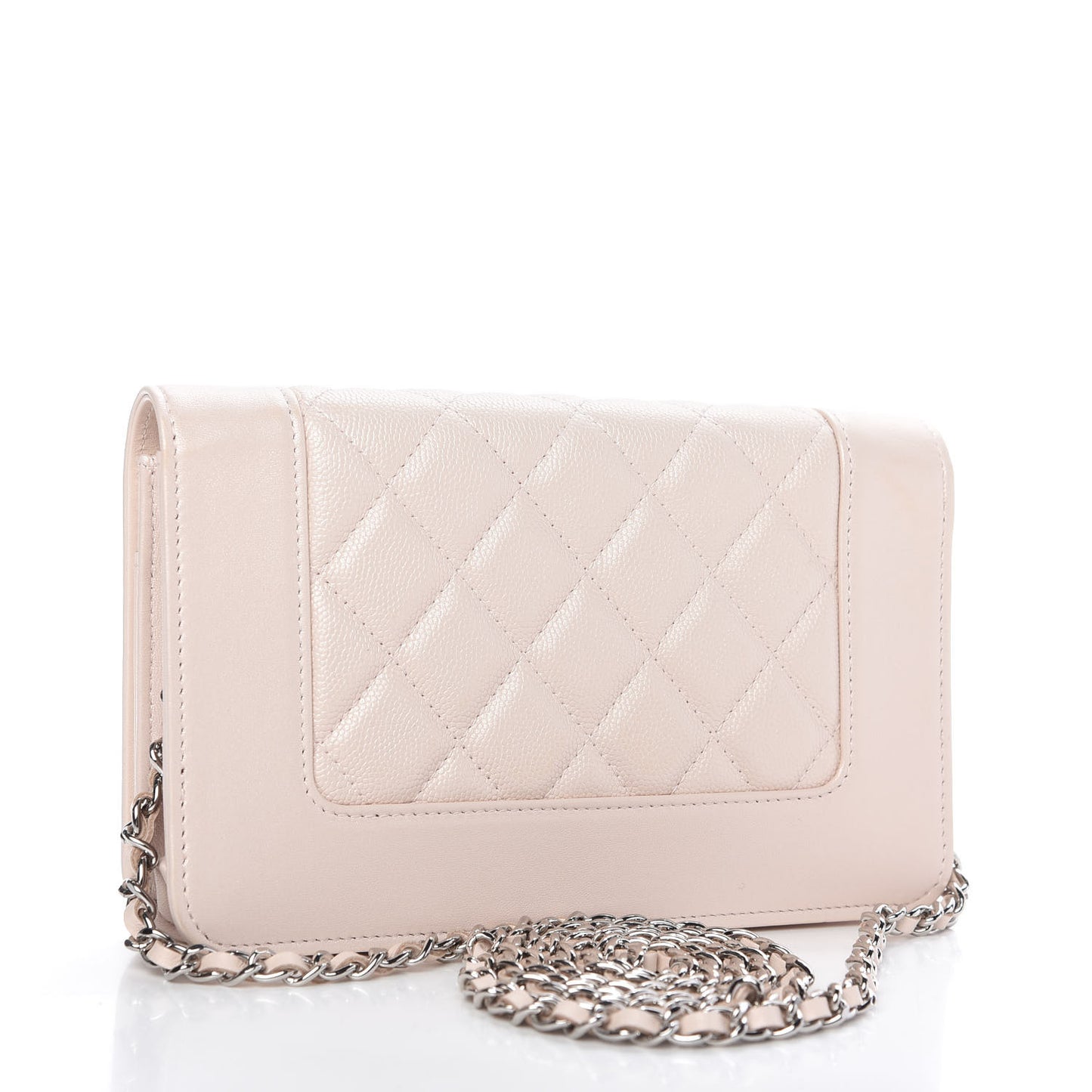 Caviar Quilted Vintage Mademoiselle Wallet On Chain WOC Beige