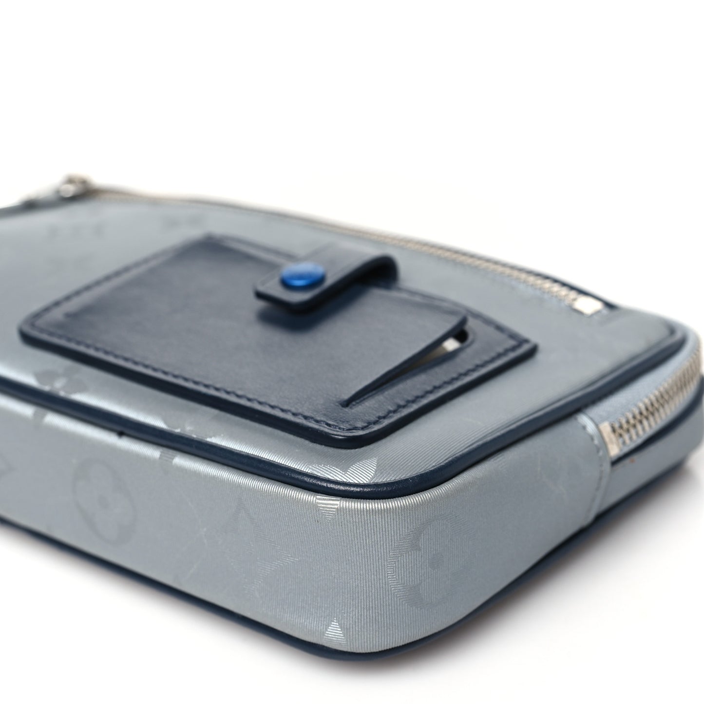 Monogram Satellite Alpha Clutch Silver