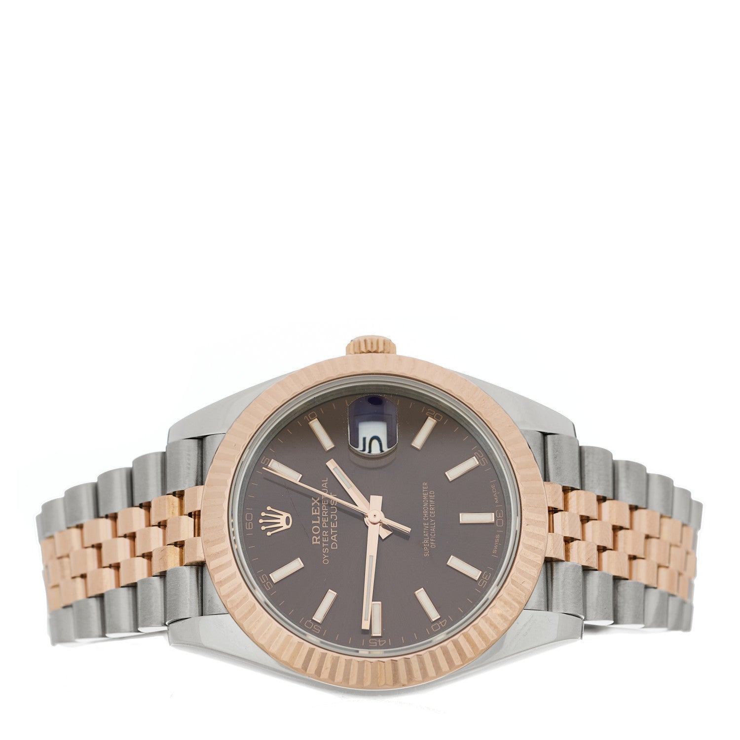 Rolex Stainless Steel 18K Everose Gold 41mm Oyster Perpetual Datejust Watch Chocolate 126331 2 of 5