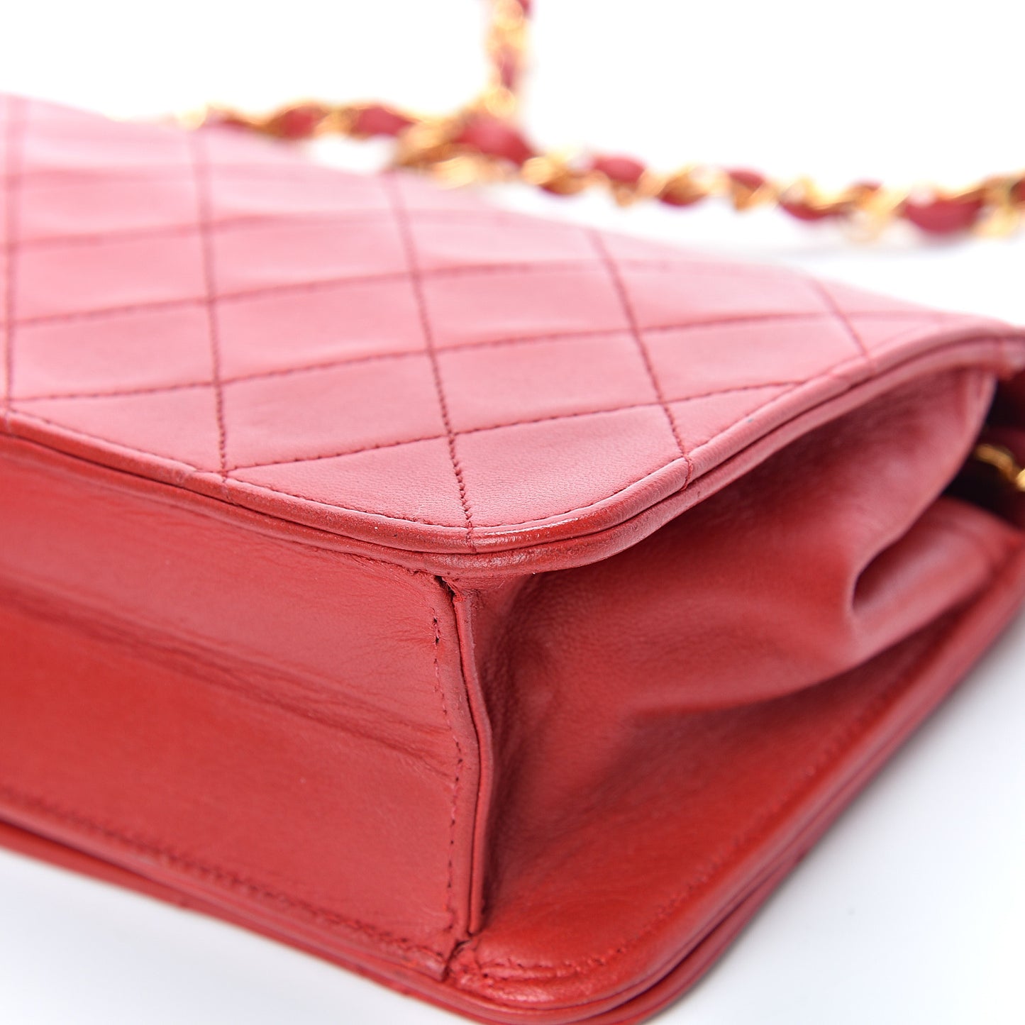 Lambskin Quilted Mini Flap Red