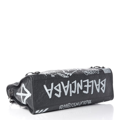 Balenciaga Agneau Arena Graffiti All Over Classic Hardware City Gris Fossile White 5 of 11