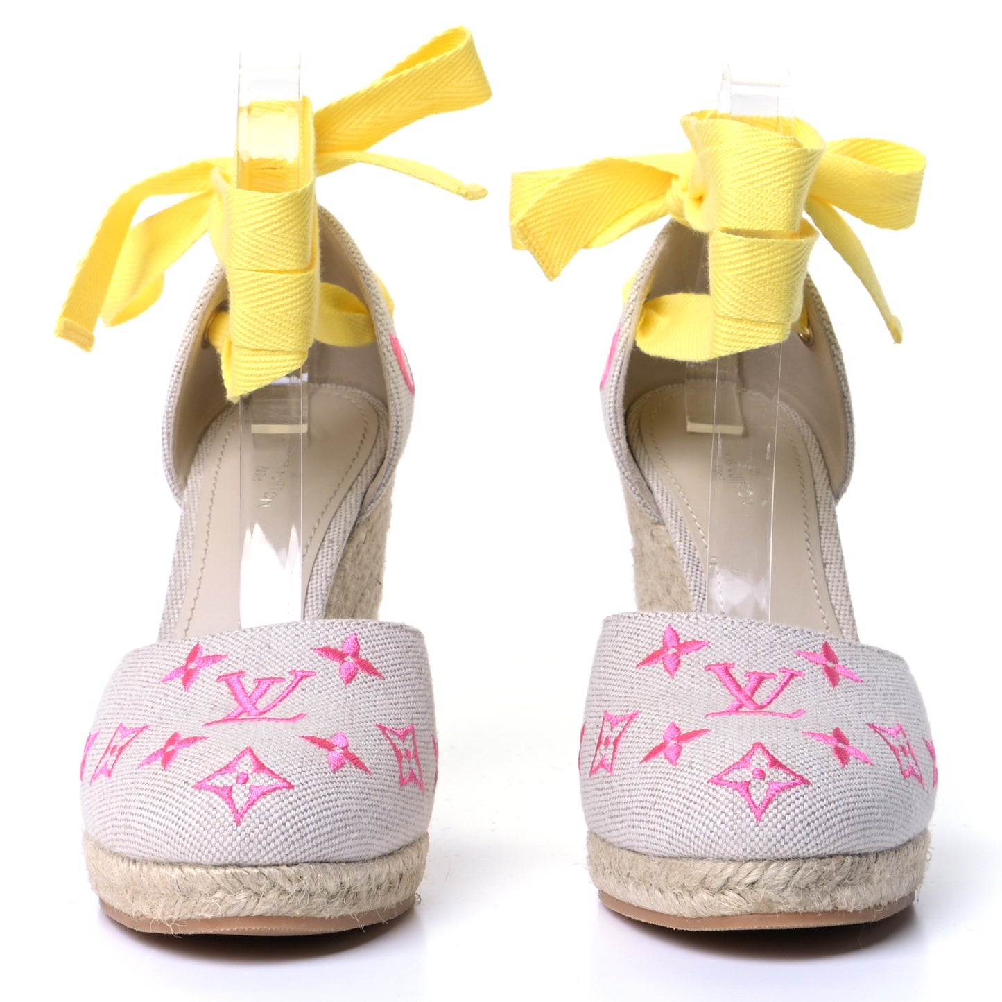 Canvas Monogram Starboard Wedge Espadrilles 39 Rose Pop