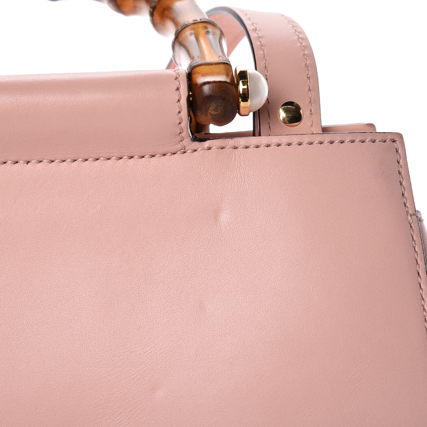 Nappa Bamboo Small Nymphaea Top Handle Bag Perfect Pink