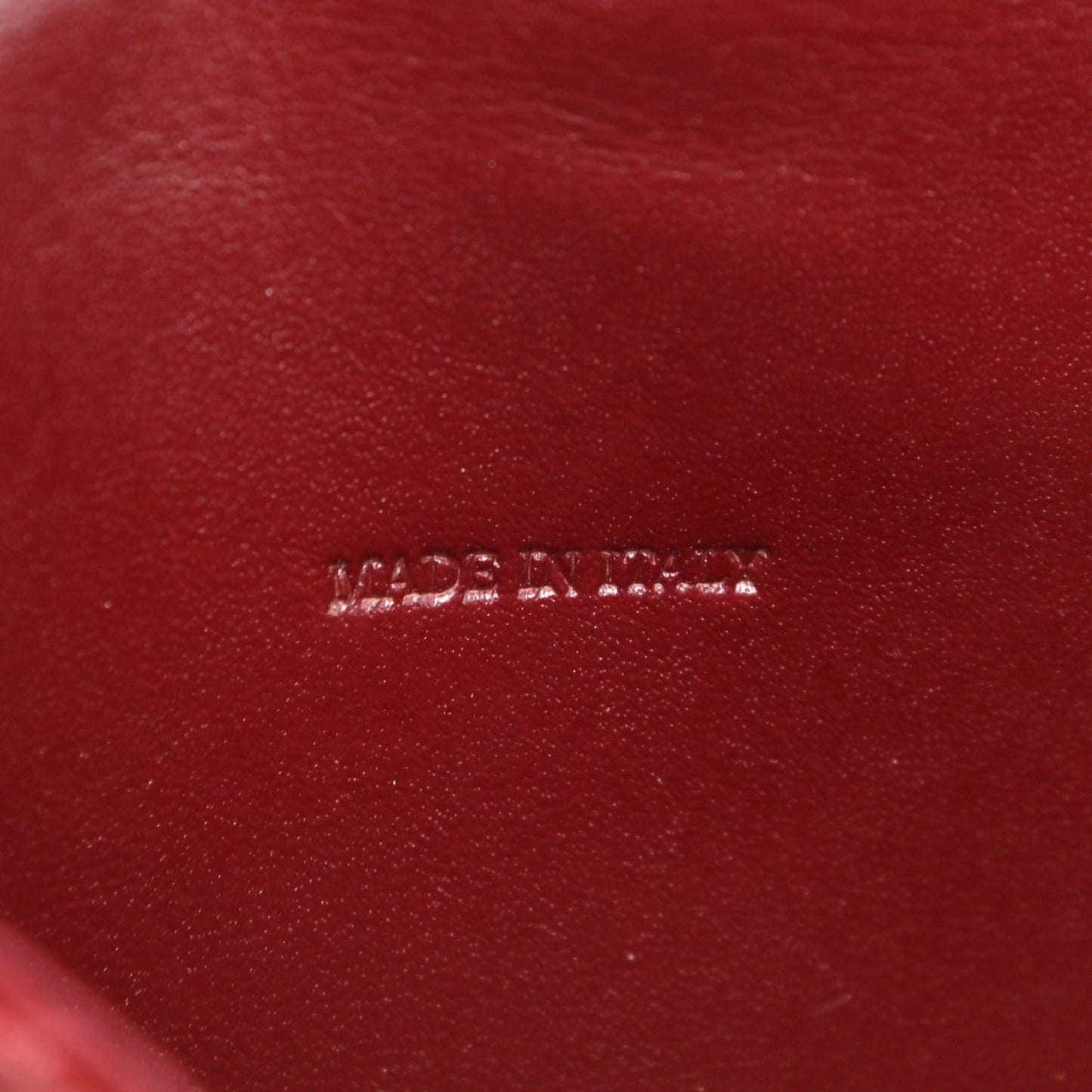 Patent Calfskin Quilted Mini Crossbody Bag Dark Red