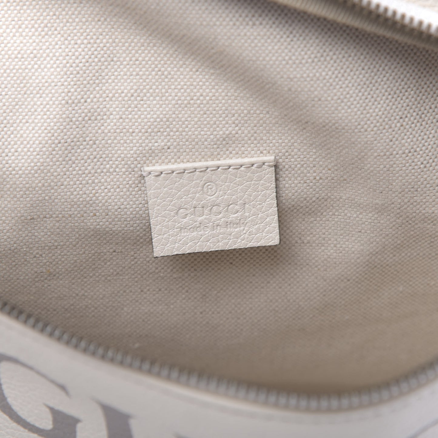 Grained Calfskin Logo Belt Bag White
