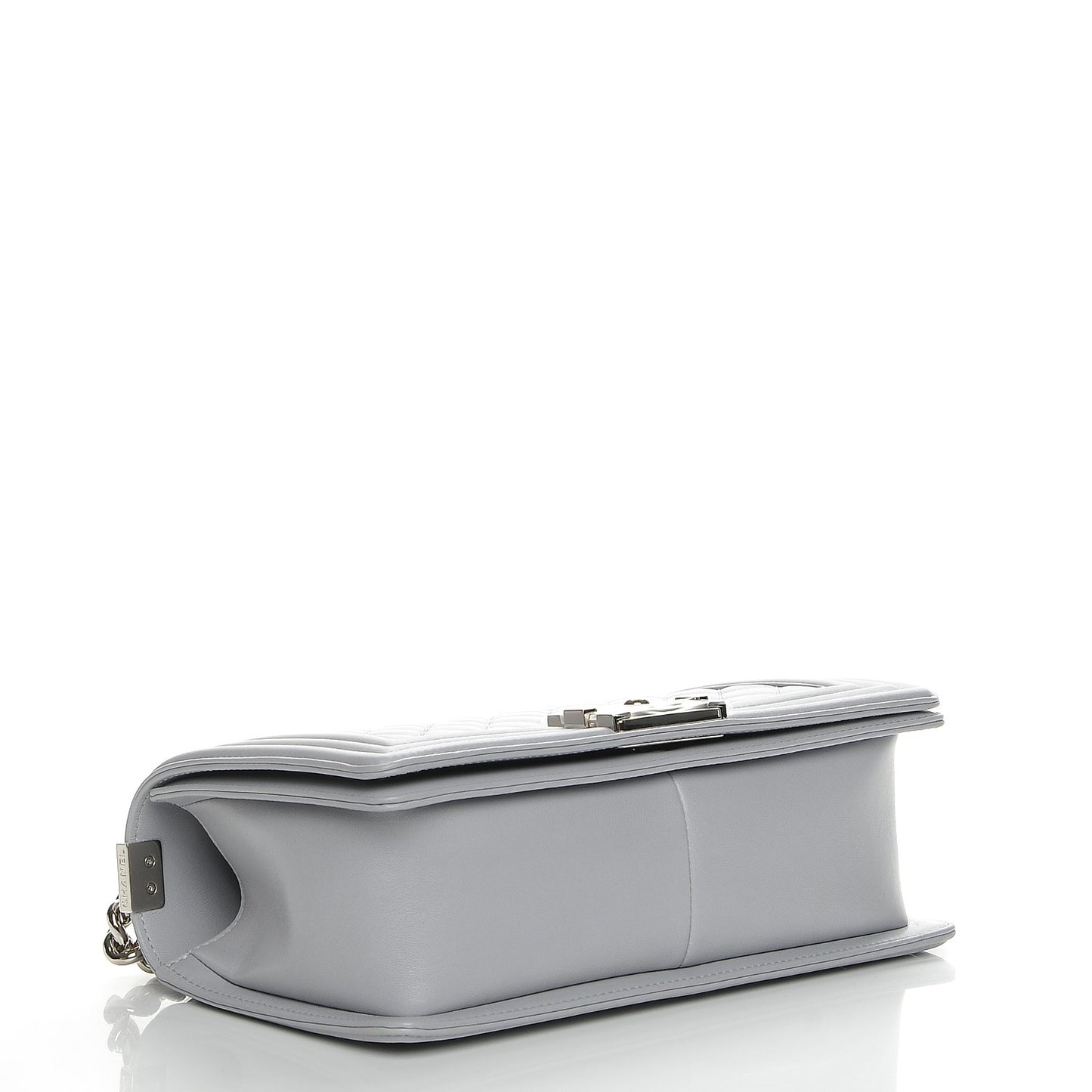Lambskin Quilted Medium Boy Flap Grey