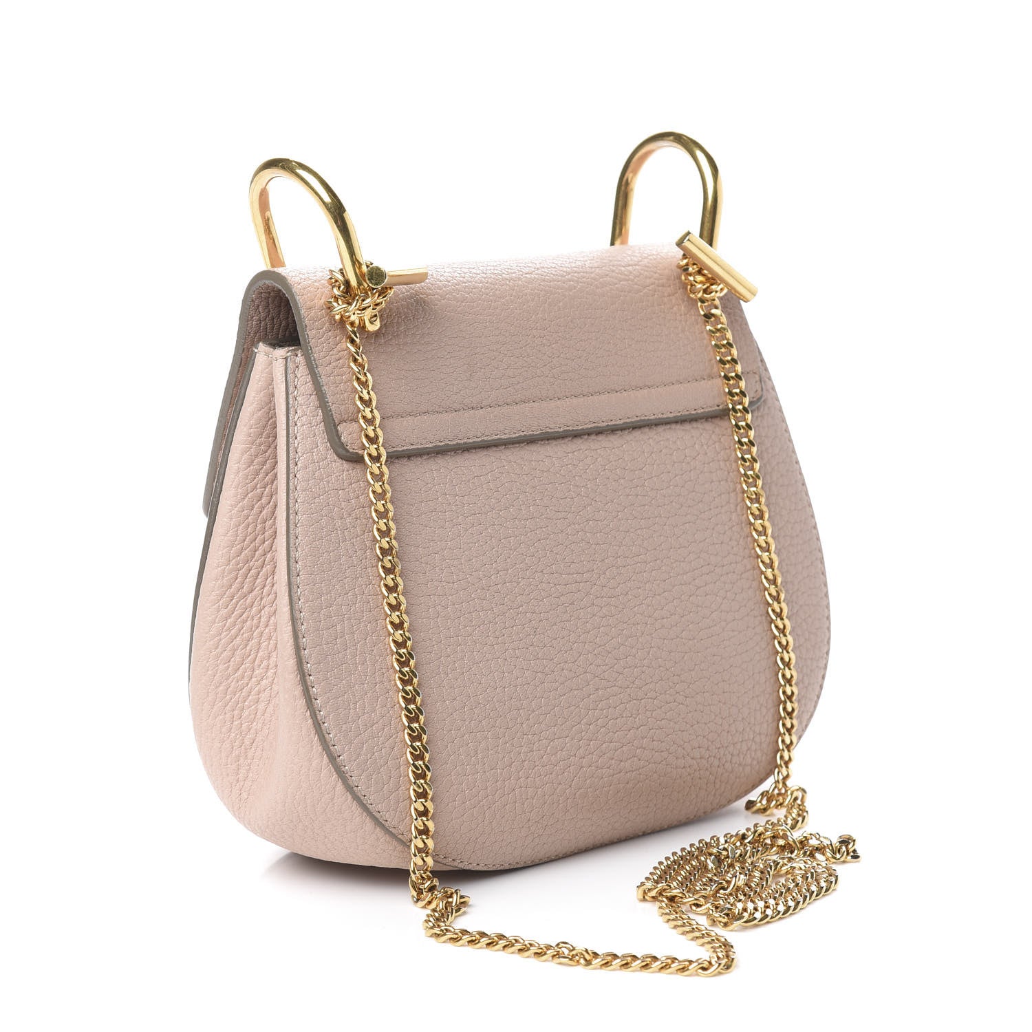 Chloe Grained Lambskin Mini Drew Shoulder Bag Cement Pink 3 of 13