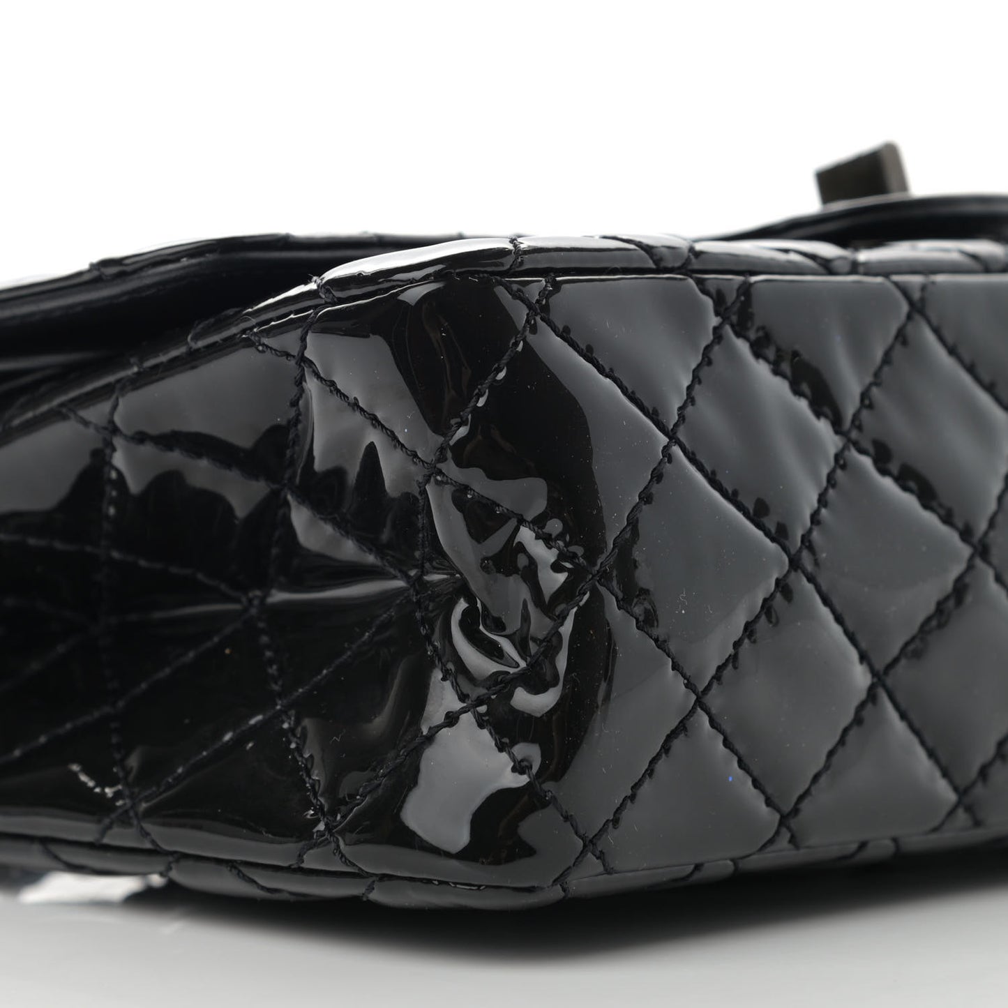 Patent Calfskin Quilted 2.55 Reissue 225 Flap So Black