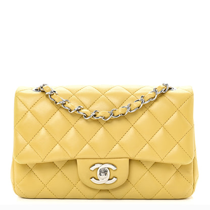 Chanel Lambskin Quilted Mini Rectangular Flap Yellow 1 of 10