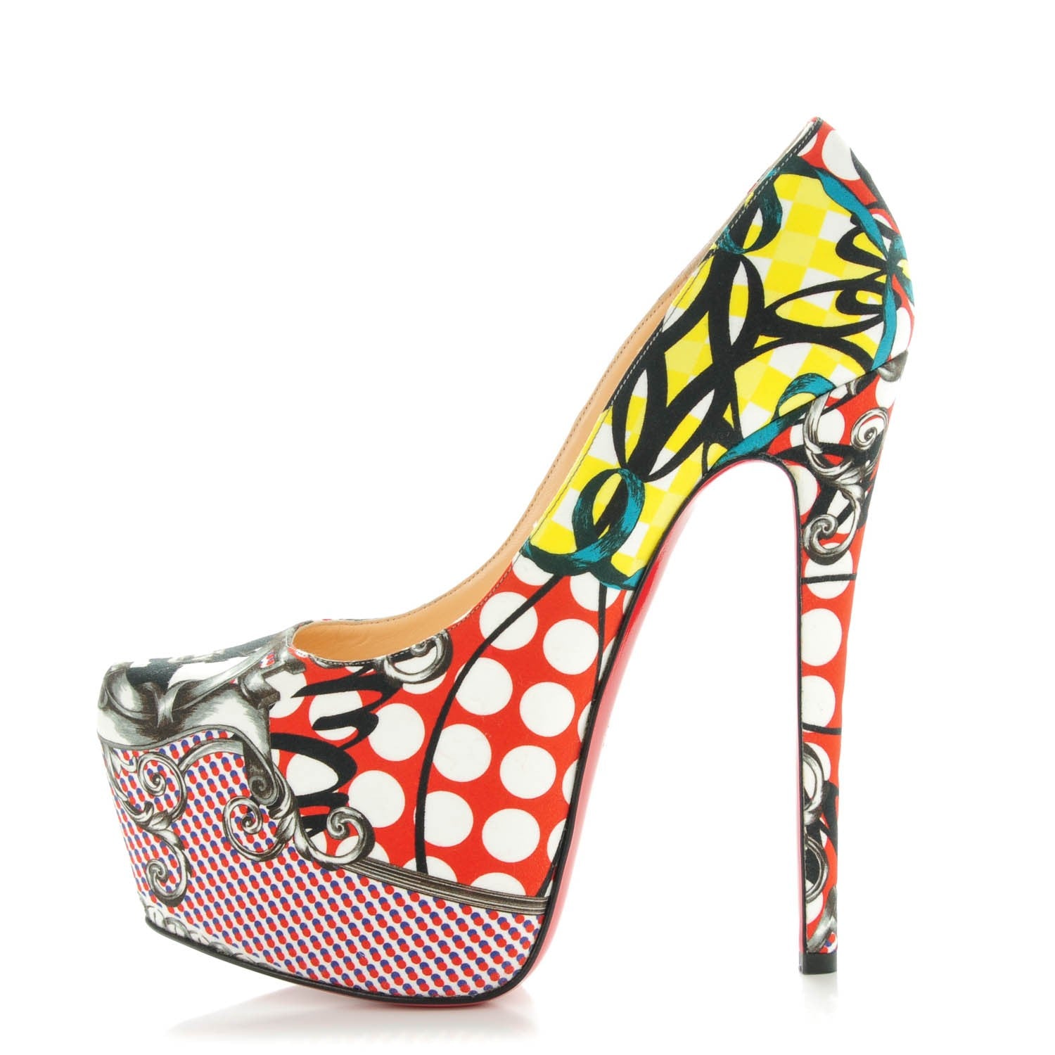 Christian Louboutin Fabric Loubi Print Daffodile 160 Pumps 38.5 Multicolor 1 of 8