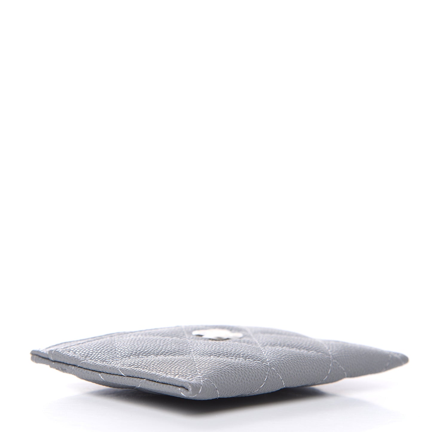 Caviar Quilted Card Holder Grey