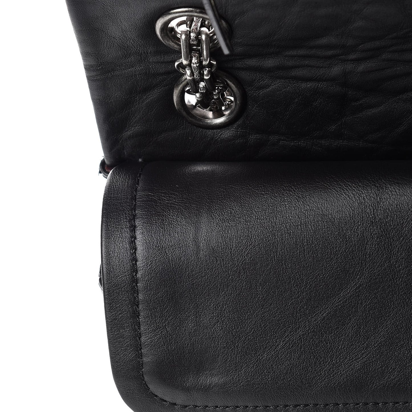 Aged Calfskin Quilted 2.55 Reissue 225 Flap Black