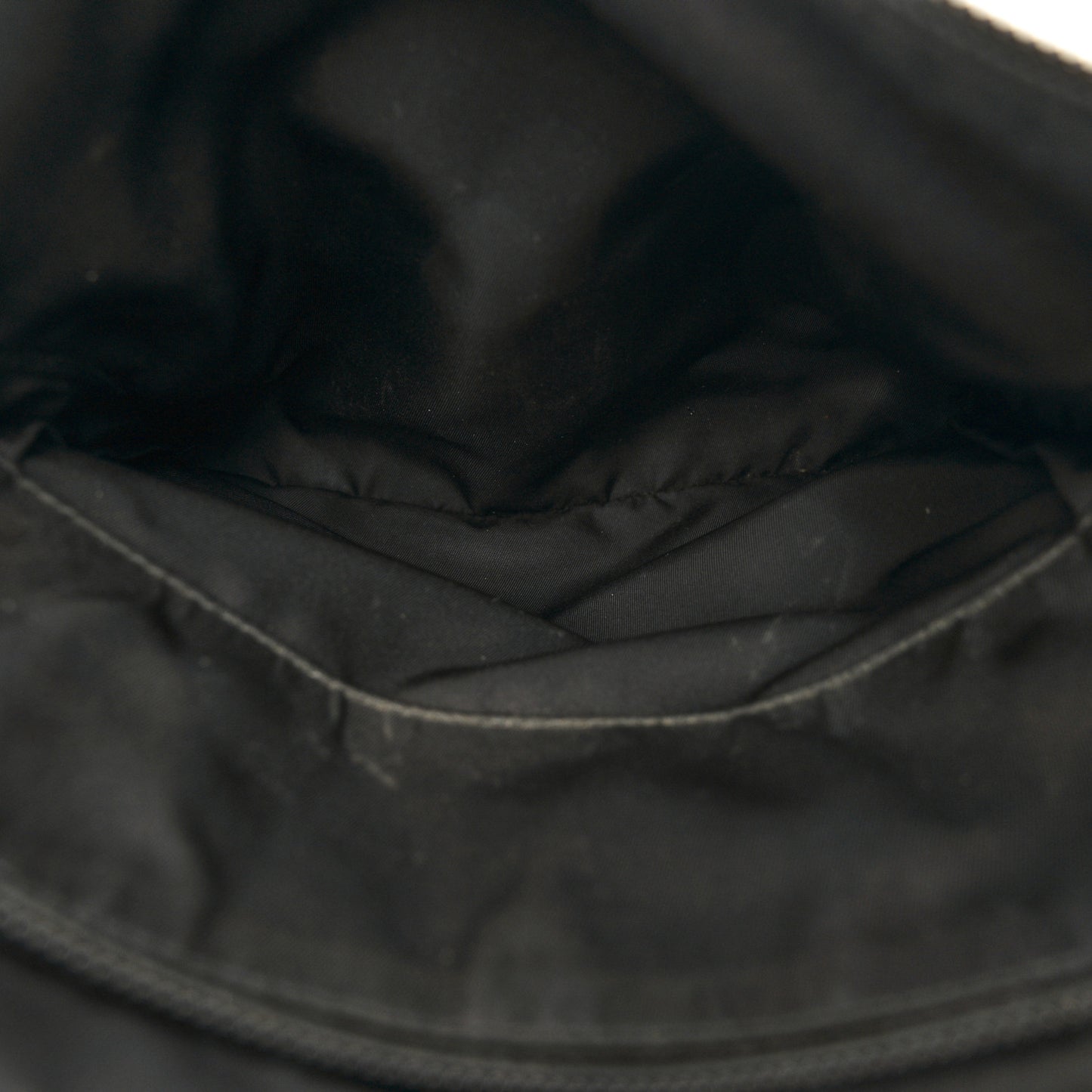 Re-Nylon Vela Saffiano Pocket Single Buckle Messenger Shoulder Bag Black