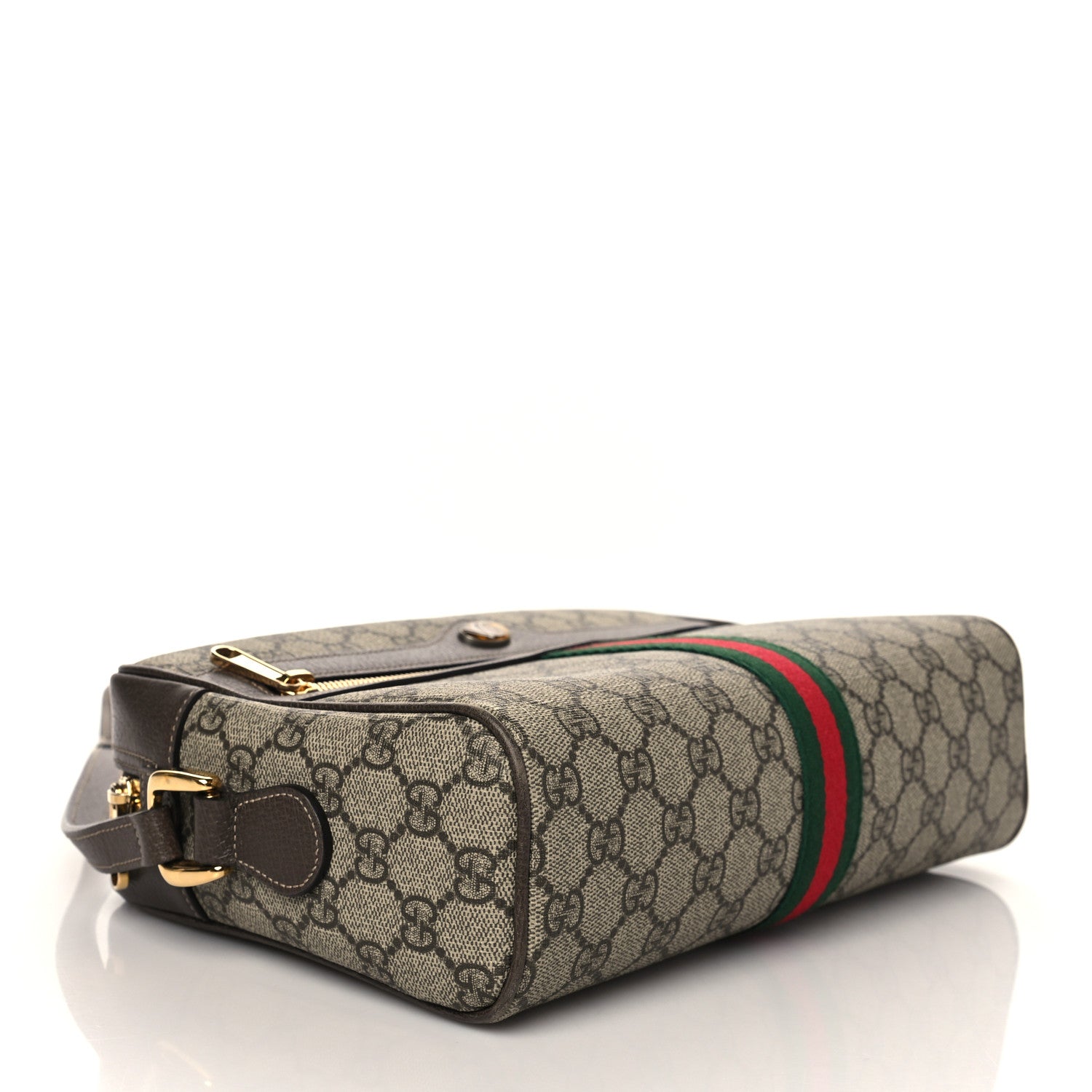 Gucci GG Supreme Monogram Web Small Ophidia Shoulder Bag Brown 4 of 11