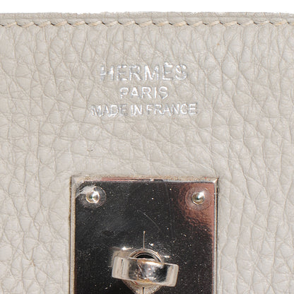 Hermes Taurillon Clemence Lizard Club Birkin 35 Blanc Gris Perle Sanguine 23 of 23