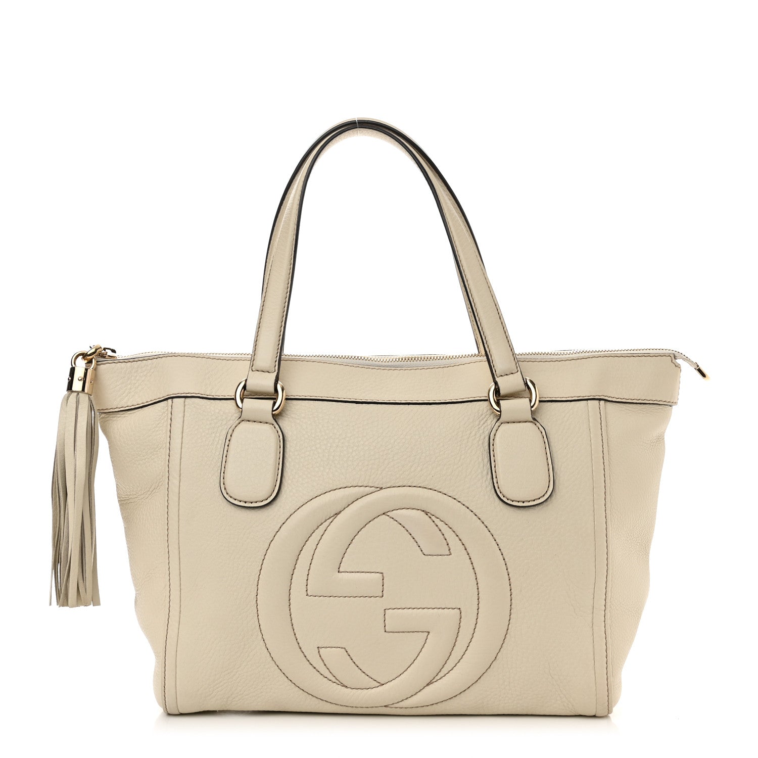 Gucci Pebbled Calfskin Small Soho Top Handle Bag Off White 1 of 14