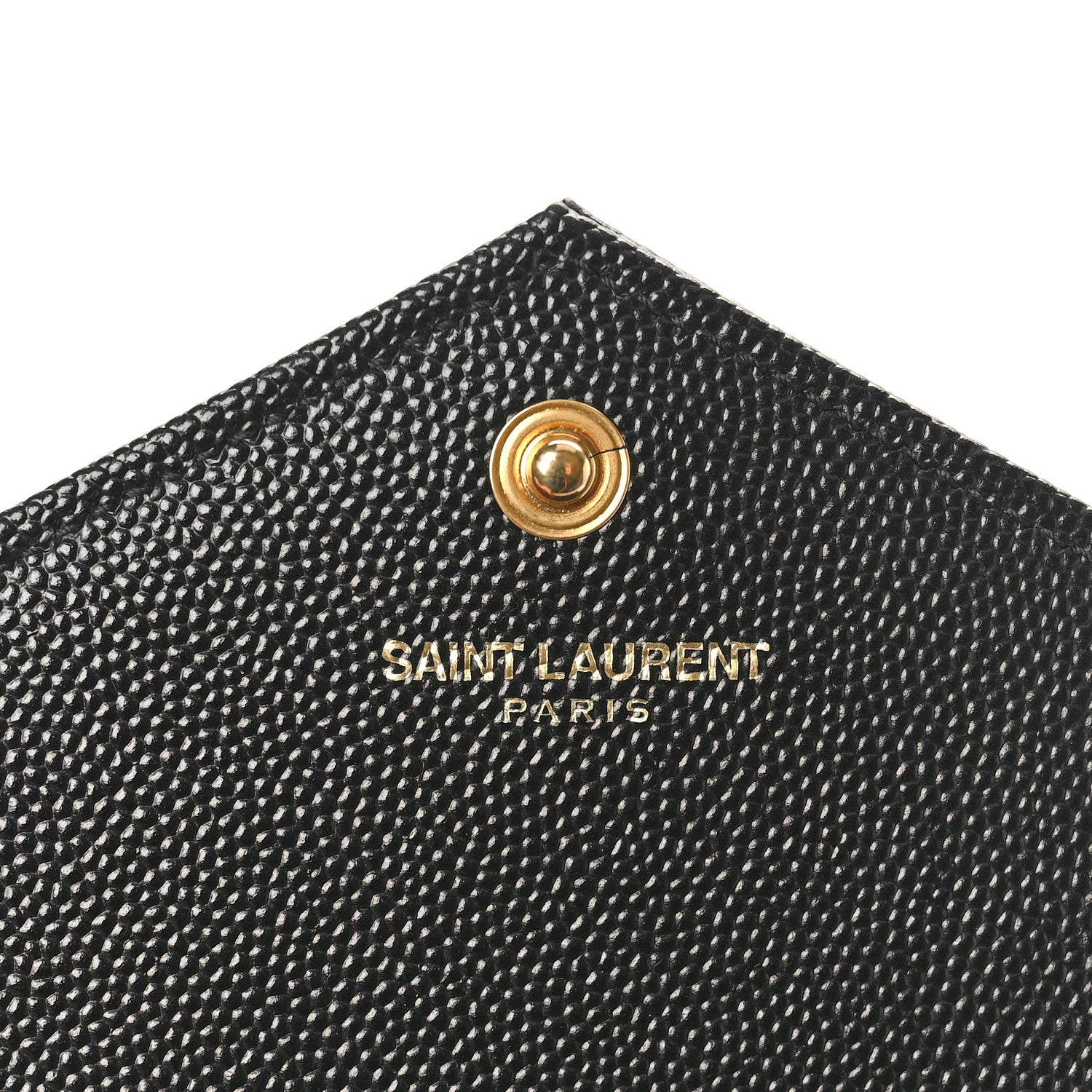 Saint Laurent Grain De Poudre Matelasse Chevron Monogram Envelope Chain Wallet Black 6 of 10