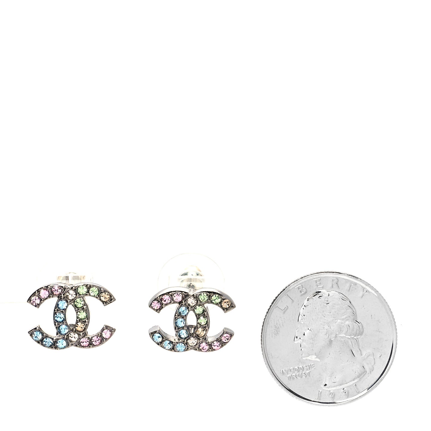 Ruthenium Crystal CC Earrings Multicolor