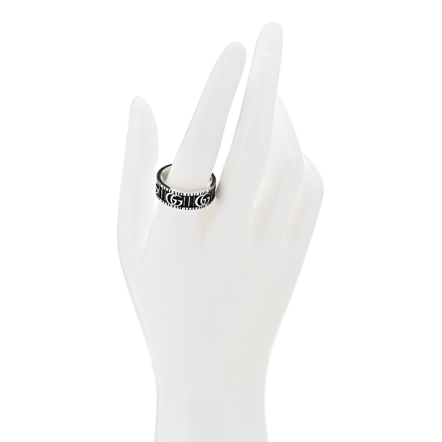 Gucci Sterling Silver Double G Band Ring 61 9.75 2 of 6