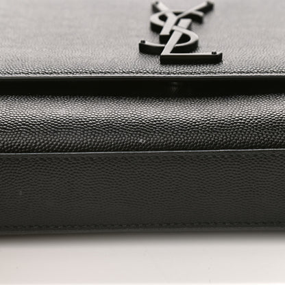 Saint Laurent Grain De Poudre Medium Classic Monogram Kate Satchel Black 9 of 9