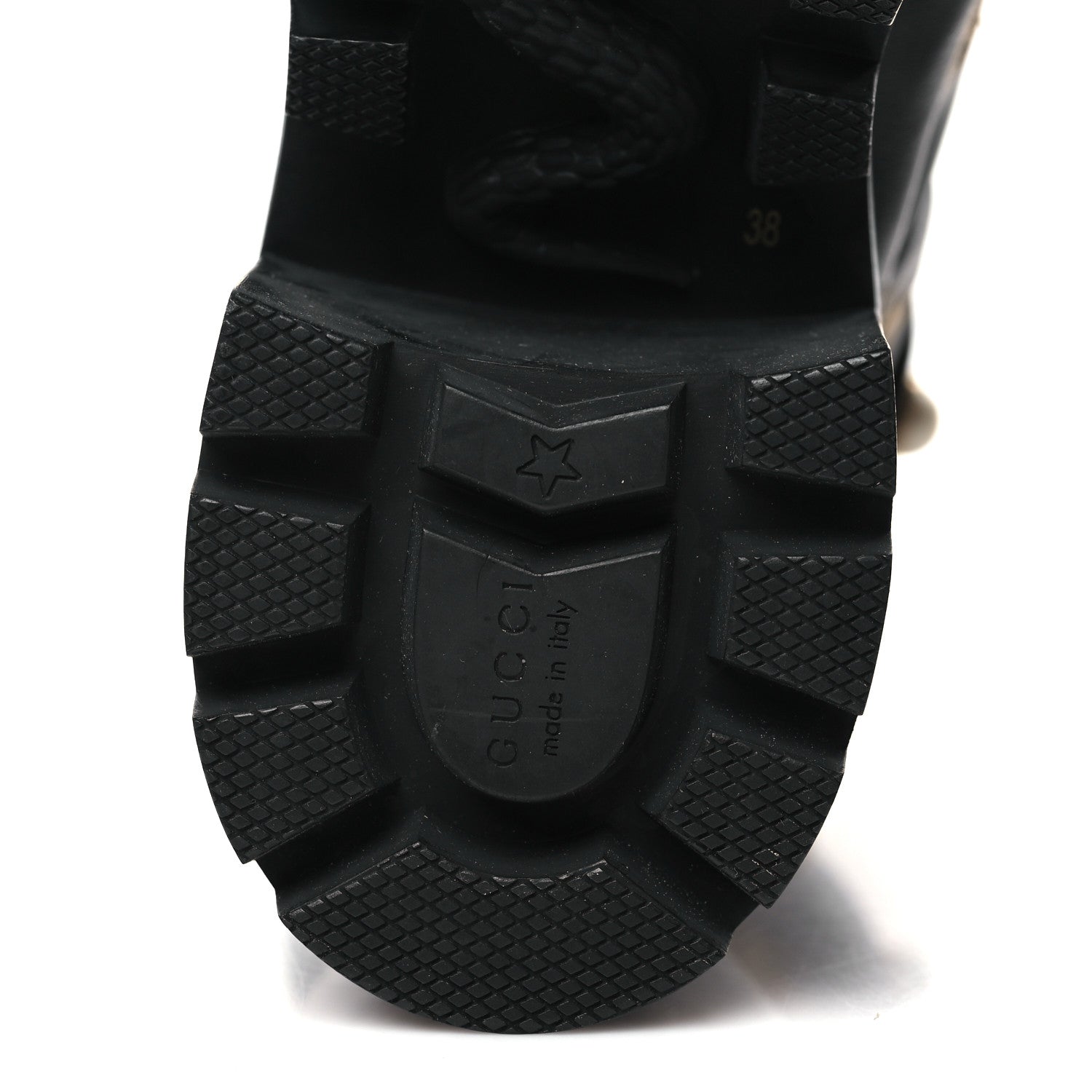 Gucci Calfskin Embroidered Lace Up Combat Ankle Boots 38 Black 6 of 8