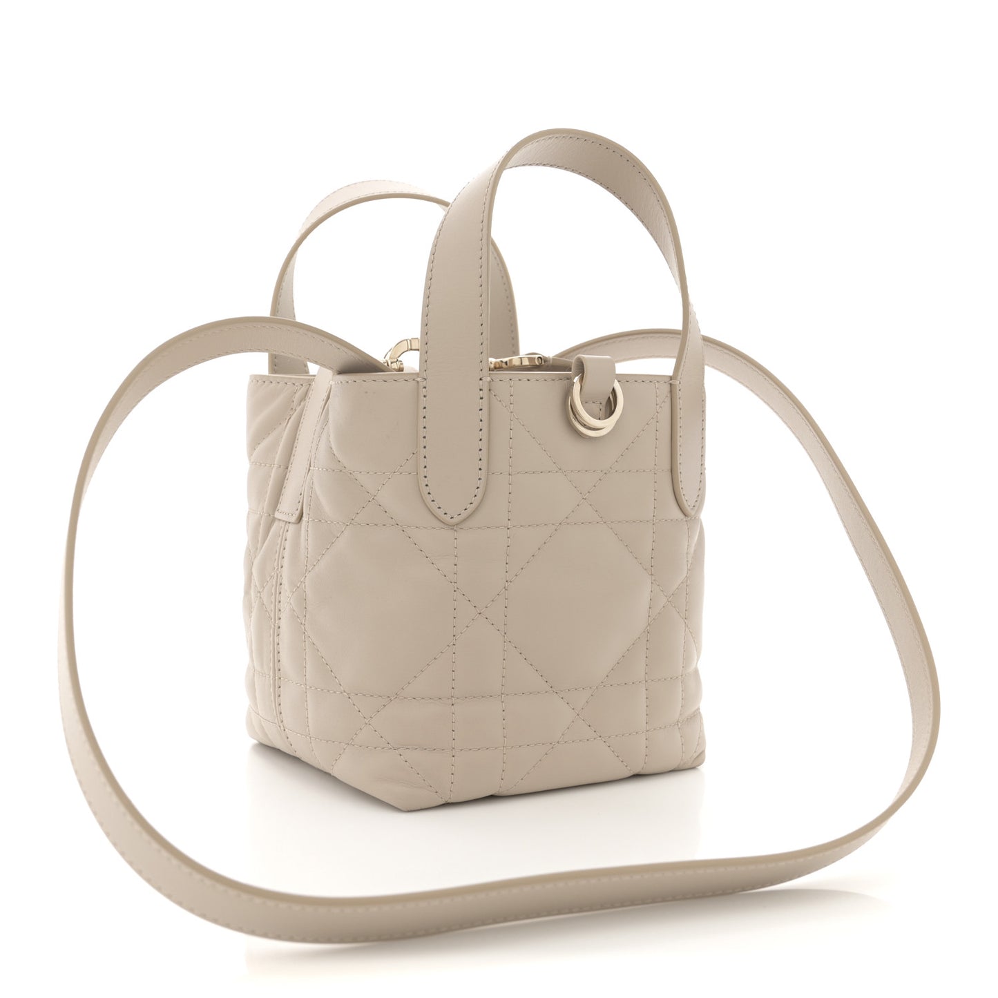 Calfskin Macrocannage Nano Toujours Vertical Tote Powder Beige
