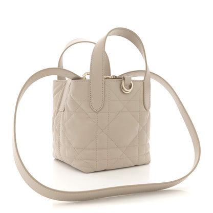 Christian Dior Calfskin Macrocannage Nano Toujours Vertical Tote Powder Beige 3 of 10