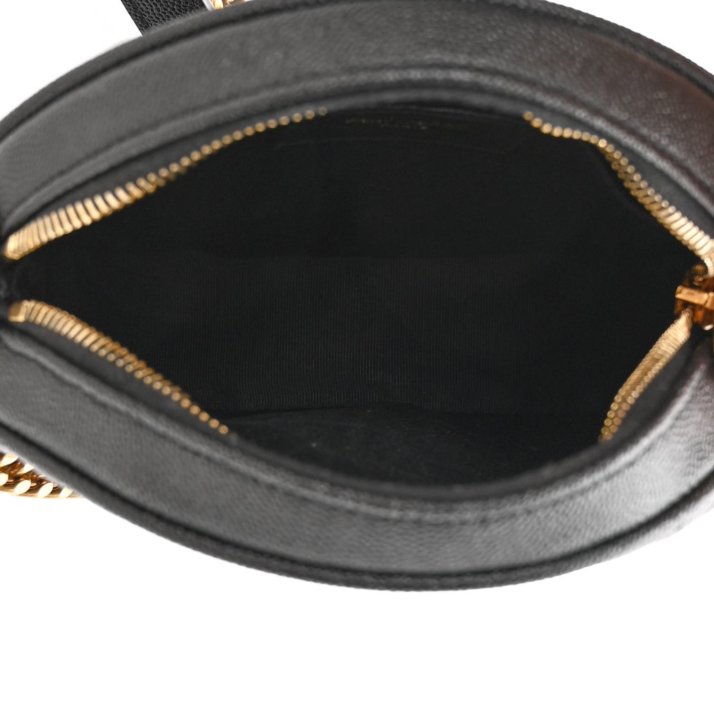 Grain De Poudre Matelasse Chevron Quilted Round Vinyle Camera Bag Black