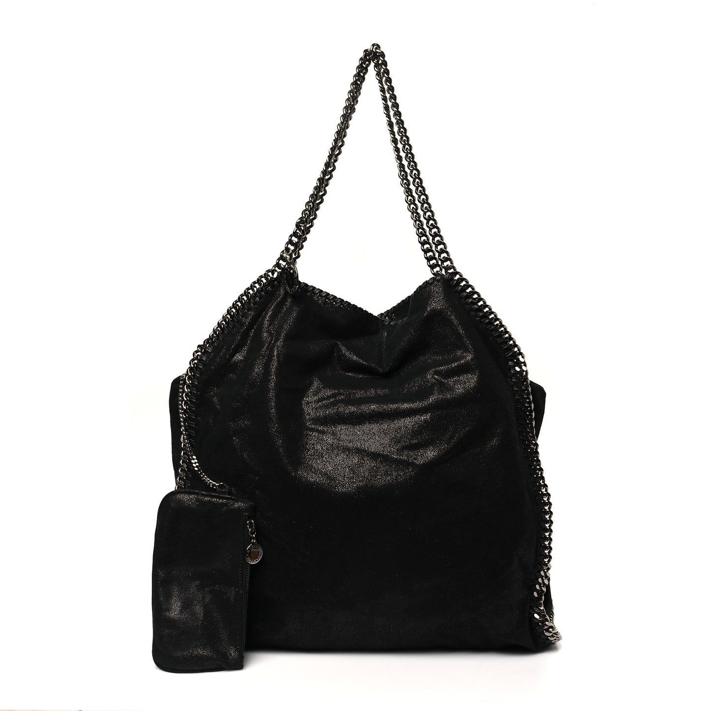 Metallic Shaggy Deer Falabella Tote Black