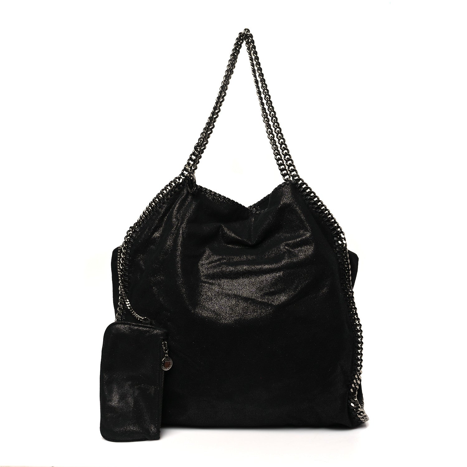 Stella McCartney Metallic Shaggy Deer Falabella Tote Black 3 of 10