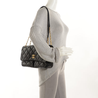 Chanel Calfskin Quilted Large Retro Chain Flap Black 2 of 8