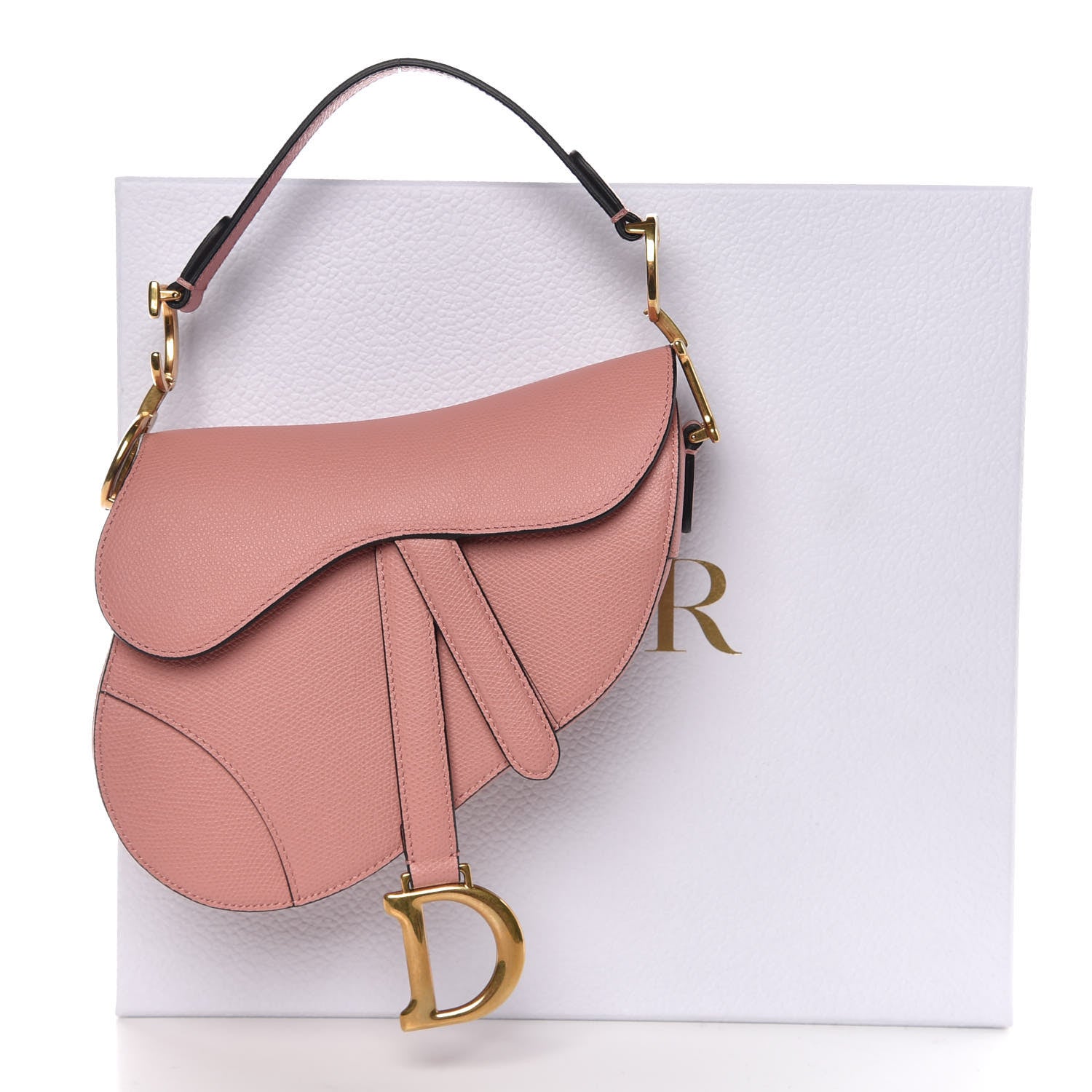 Christian Dior Grained Calfskin Mini Saddle Bag Pink 10 of 10