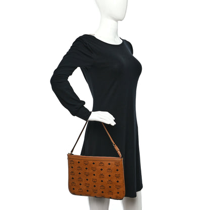 MCM Visetos Liz Shopper Tote Pouch Cognac 2 of 8