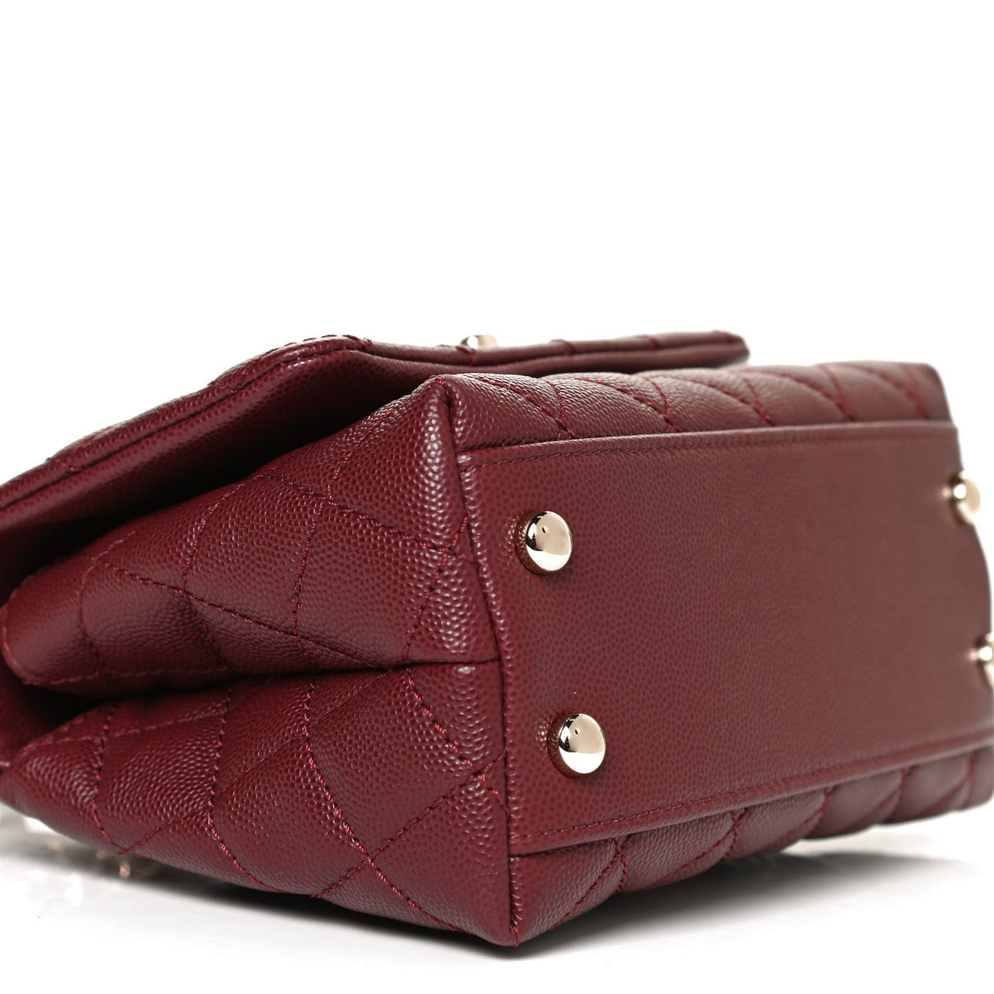 Caviar Quilted Extra Mini Coco Handle Flap Burgundy